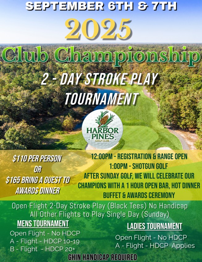 CLUB CHAMPIONSHIP TOURNAMENT - "MEMBERS ONLY" -  (Credit Card Purchase)