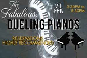 Dueling Pianos 2/21/26 Reservations